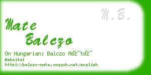 mate balczo business card